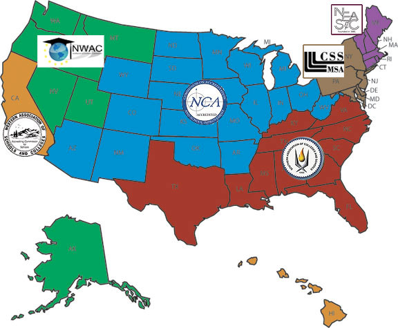 Accreditation Agency Service Map for the Entire United States